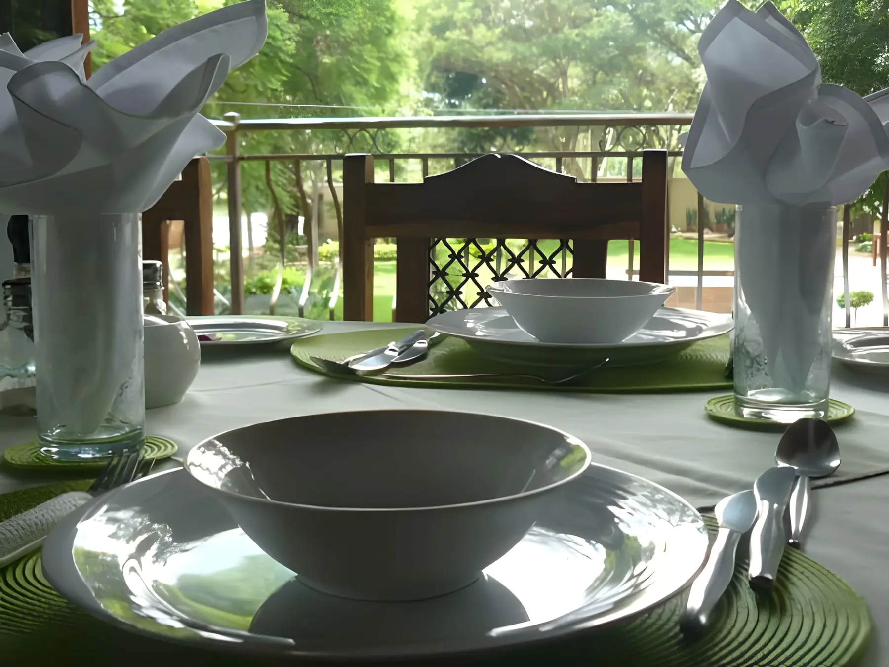 A table laid for breakfast